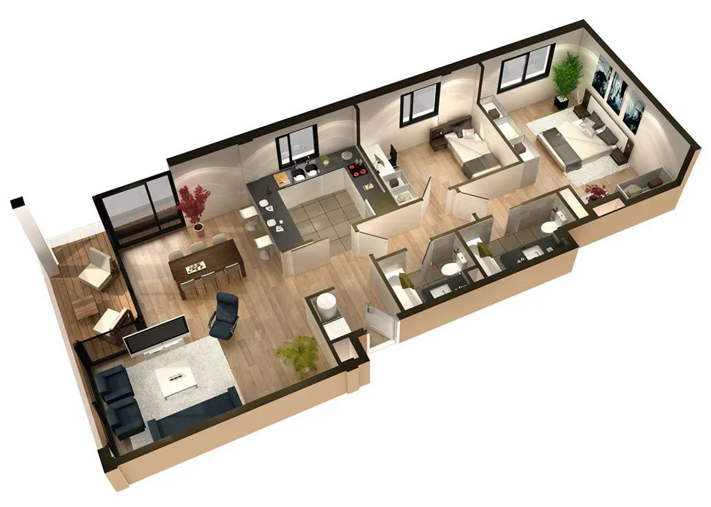 Дизайн-проект квартиры в 3D